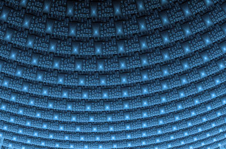 Abstract fractal computer generated composition with various geometrical shapesの写真素材