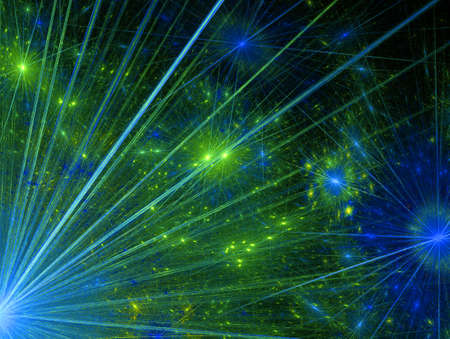 Abstract fractal computer generated composition with various geometrical shapesの写真素材