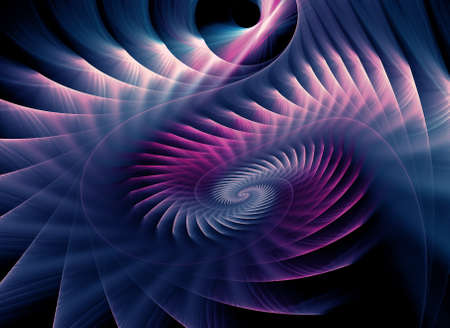 Abstract multicolored spiral fractal pattern. Computer generated graphics.の写真素材