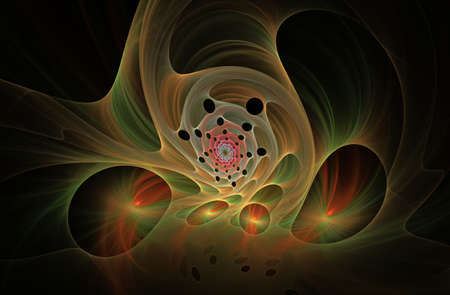 Abstract multicolored spiral fractal pattern. Computer generated graphics.の写真素材