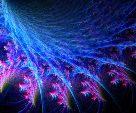 Abstract multicolored spiral fractal pattern. Computer generated graphics.の写真素材