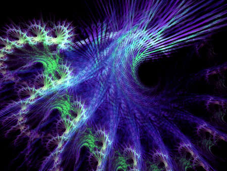 Abstract fractal computer generated composition with various geometrical shapesの写真素材