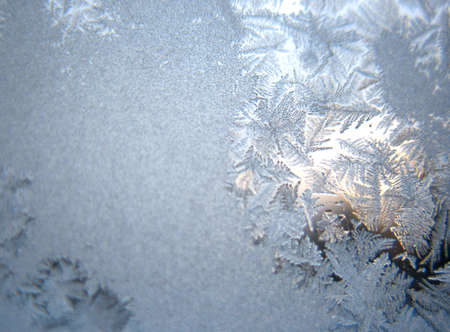 This is frosty pattern on glass winter window