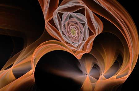 Abstract multicolored spiral fractal pattern. Computer generated graphics.の写真素材