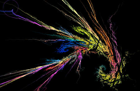 Abstract multicolored spiral fractal pattern. Computer generated graphics.