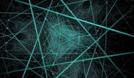 Abstract fractal computer generated composition with various geometrical shapesの写真素材