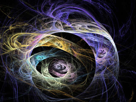 Abstract multicolored spiral fractal pattern. Computer generated graphics.