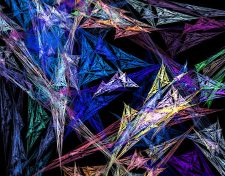 Abstract multicolored spiral fractal pattern. Computer generated graphics.の写真素材