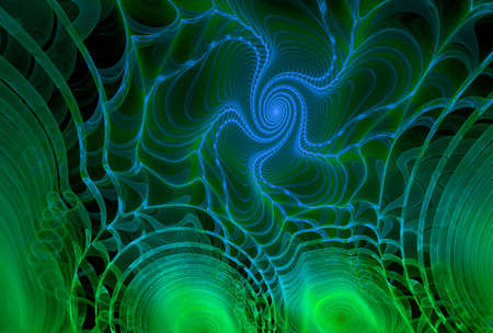 Abstract multicolored spiral fractal pattern. Computer generated graphics.の写真素材