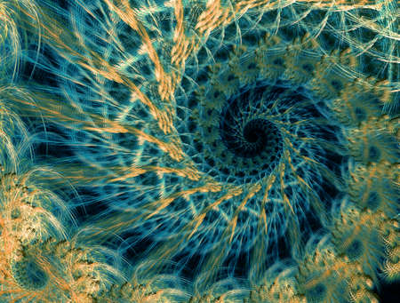 Abstract fractal computer generated composition with spiral shapes