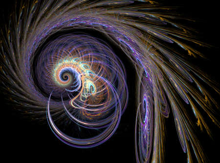 Abstract fractal computer generated composition with spiral shapes