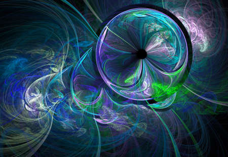 Abstract multicolored spiral fractal pattern. Computer generated graphics.