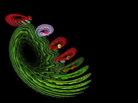 Abstract multicolored spiral fractal pattern. Computer generated graphics.の写真素材