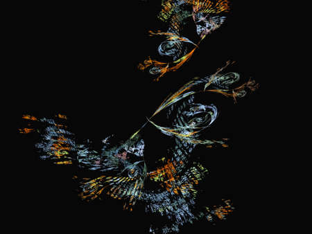 Abstract fractal computer generated composition with various geometrical shapesの写真素材