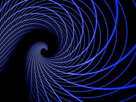 Three dimensional composition of glowing squares, lines and shape elements  in space. Science and technology concept. Fractal geometry.の写真素材