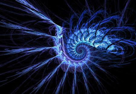 Abstract multicolored spiral fractal pattern. Computer generated graphics.