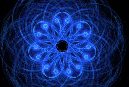 Abstract multycolored fractal  symmetrical composition on black background. Computer generated...