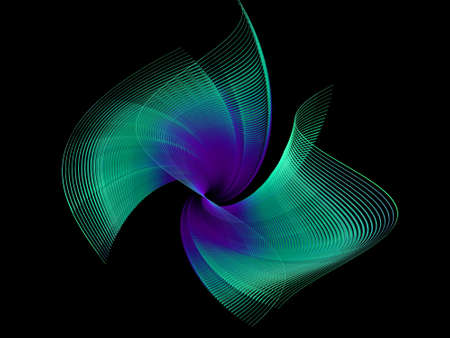 Abstract fractal computer generated composition with various geometrical shapes