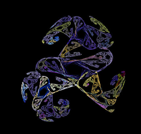 Abstract fractal computer generated composition with various geometrical shapesの写真素材