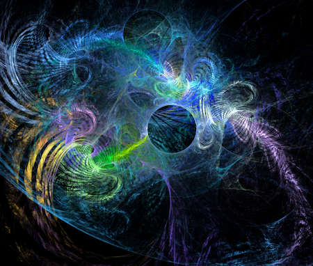 Abstract multicolored fractal pattern. Computer generated graphics.の写真素材