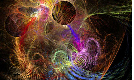 Abstract multicolored fractal pattern. Computer generated graphics.