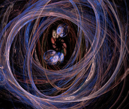 Abstract multicolored spiral fractal pattern. Computer generated graphics.