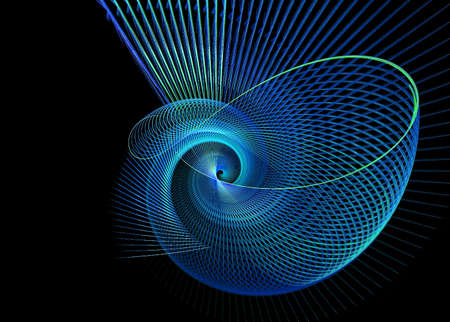 Abstract multicolored spiral fractal pattern. Computer generated graphics.の写真素材