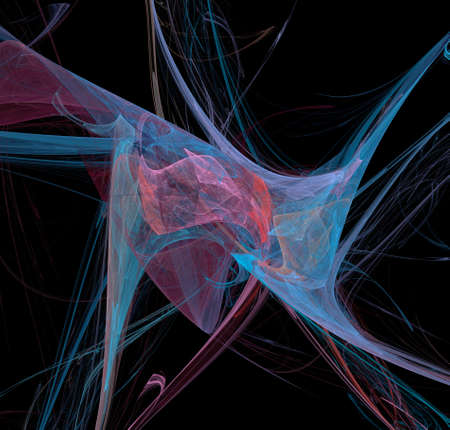 Abstract fractal computer generated composition with various geometrical shapes