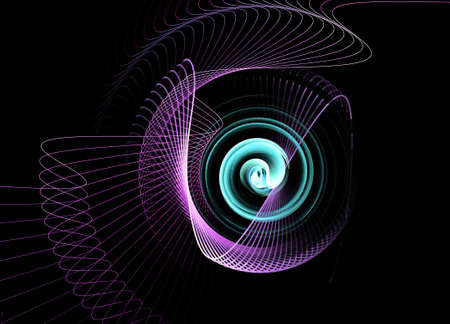 Abstract fractal computer generated composition with various geometrical shapes