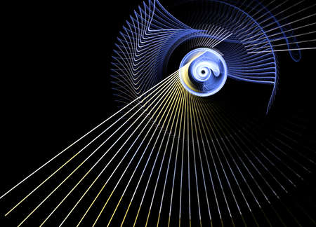 Abstract fractal computer generated composition with various geometrical shapes