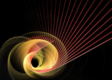 Abstract fractal computer generated composition with various geometrical shapes
