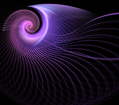 Abstract multicolored spiral fractal pattern. Computer generated graphics.