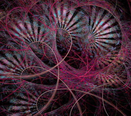 Abstract multicolored fractal pattern. Computer generated graphics.の写真素材