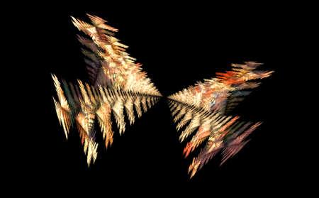Abstract fractal computer generated composition with various geometrical shapes