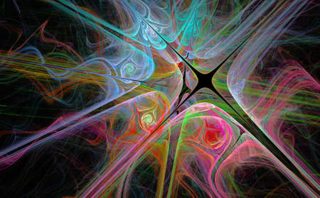 Abstract multicolored fractal pattern. Computer generated graphics.