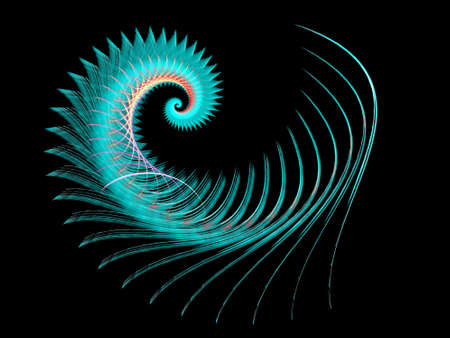 Abstract fractal computer generated composition with spiral shapes
