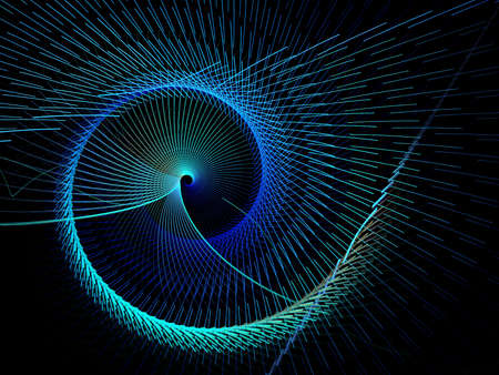 Abstract fractal computer generated composition with various geometrical shapes