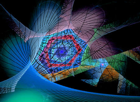 Abstract multicolored fractal pattern. Computer generated graphics.