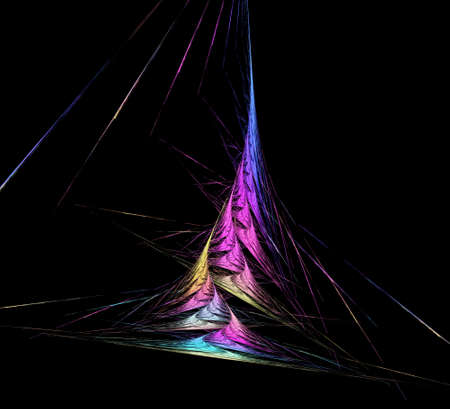 Abstract fractal computer generated composition with various geometrical shapesの写真素材