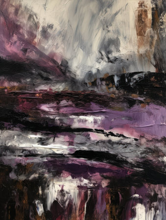 abstract background watercolor gouache painting on canvas. black and purple colors, generative aiの素材