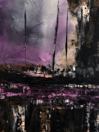 abstract background watercolours painting on canvas with black and purple colors, generative aiの素材
