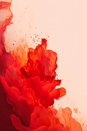 Red ink in water. Ink swirling in water. Abstract background., generative aiの素材