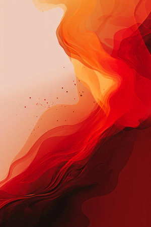 abstract background with red and orange paint splashes. vector illustration, generative aiの素材