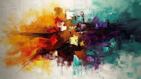 Abstract colorful oil painting on canvas texture. Can be used as background, generative aiの素材