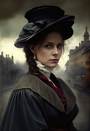 Portrait of a beautiful young woman in medieval costume. Fantasy image., generative aiの素材