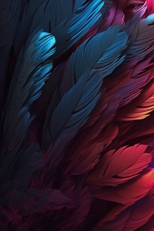 Abstract background with feathers.  rendering. Computer generated graphics., generative aiの素材
