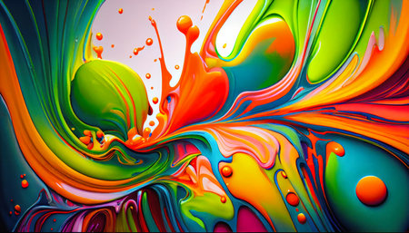 abstract colorful background with oil splashes. 3d render illustration, generative aiの素材