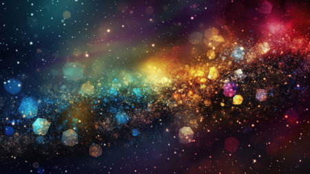 Abstract background with bokeh defocused lights and stars. Vector illustration., generative aiの素材