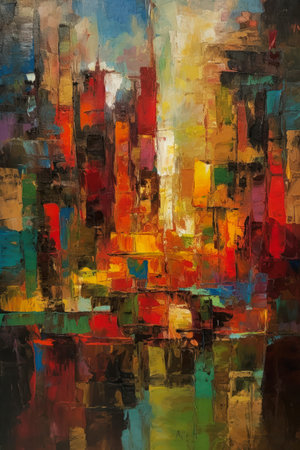 abstract background, oil painting on canvas, multicolored strokes, generative aiの素材