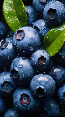 blueberries surrounded drops closeup deep droplets blue clothes yum face body fleshy botanical suggestive disgusting food, generative aiの素材